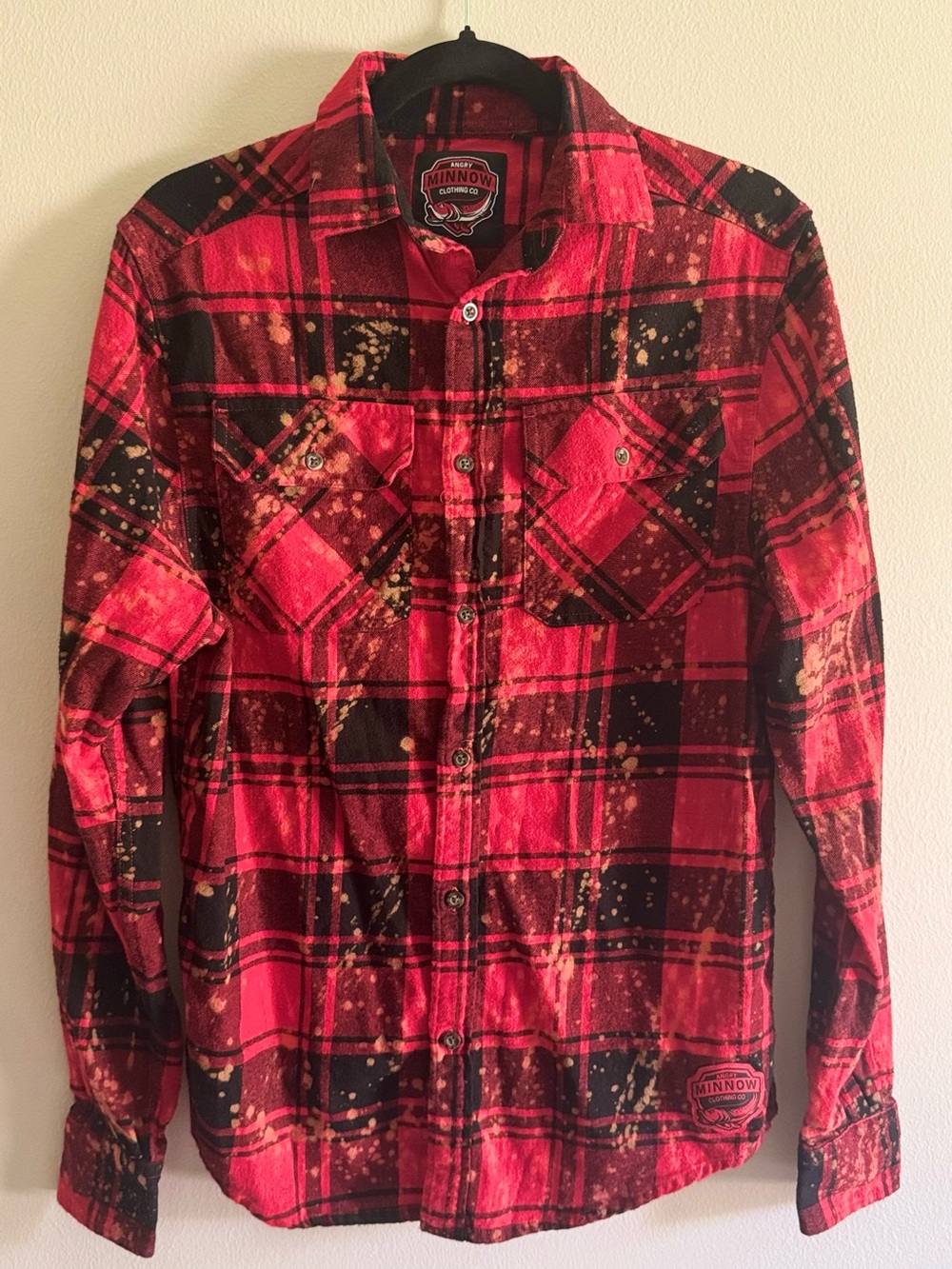 Angry Minnow Clothing Co Plaid Flannel Wonder Woman Shirt size small